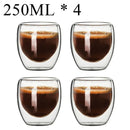Double Wall Borosilicate Glass Mug Set Heat Resistant Tea Coffee Cups