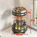Spice Rack Organizer 360 Rotation Non-Skid Jar Can Storage Tray