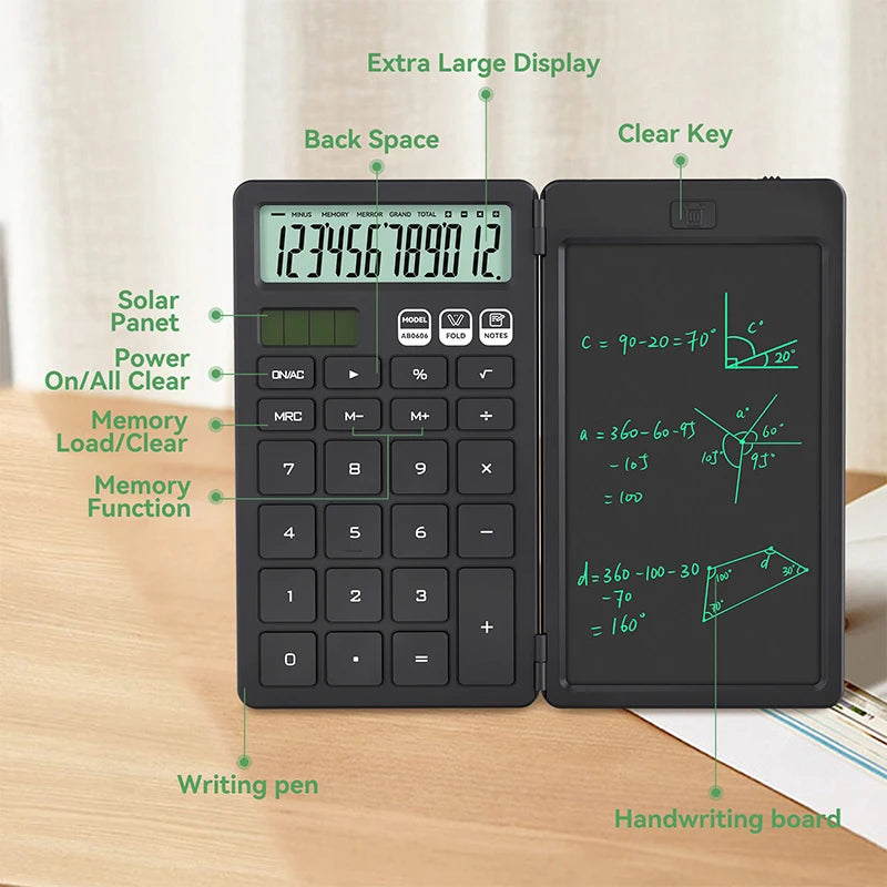 Basic Calculator With Notepad 12 Digit Portable For School Office