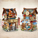 Street View Series Building Blocks Izakaya Shaved Ice Coffee Shop Model