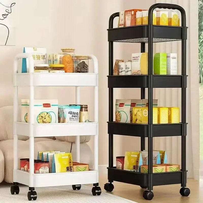 Multi-Layer Storage Rack Mobile Trolley For Kitchen Bedroom Bathroom Snacks