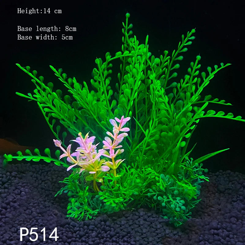 Artificial Aquarium Plants Green Plastic Underwater Fish Tank Decor