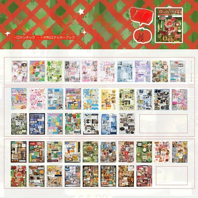 Retro Comic Style Sticker Books DIY Planner Scrapbook Set