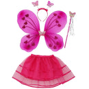 Girl Fairy Costume Butterfly Wings Wand Headband Skirt Set
