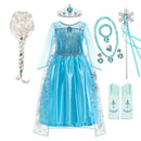 Elsa Anna Princess Dress Girls Mesh Sequin Snow Queen Costume Gown