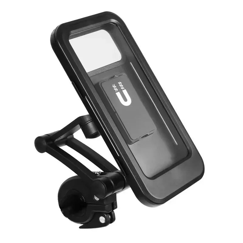 Waterproof Motorcycle Phone Holder Magnetic Cycling Bag 360 Swivel Stand