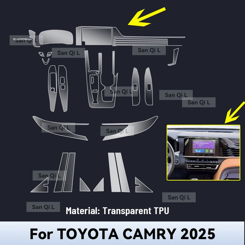 Toyota Camry 2025 Center Console Protective Film TPU Scratch Resistant