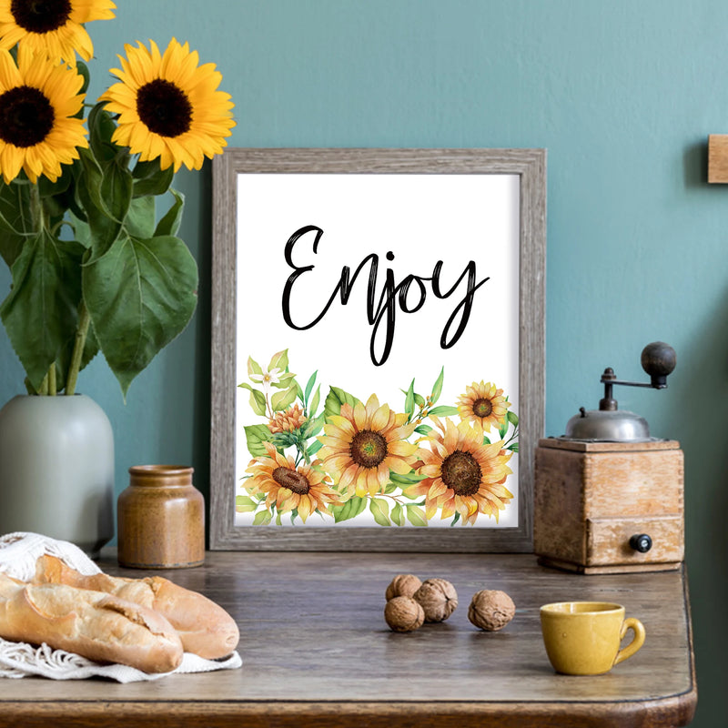 Bathroom Poster Sunflower Wall Art Decorative Mirror Hanging