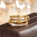 Two-Color Copper Ring Four-Ring Stacking Jewelry For Women