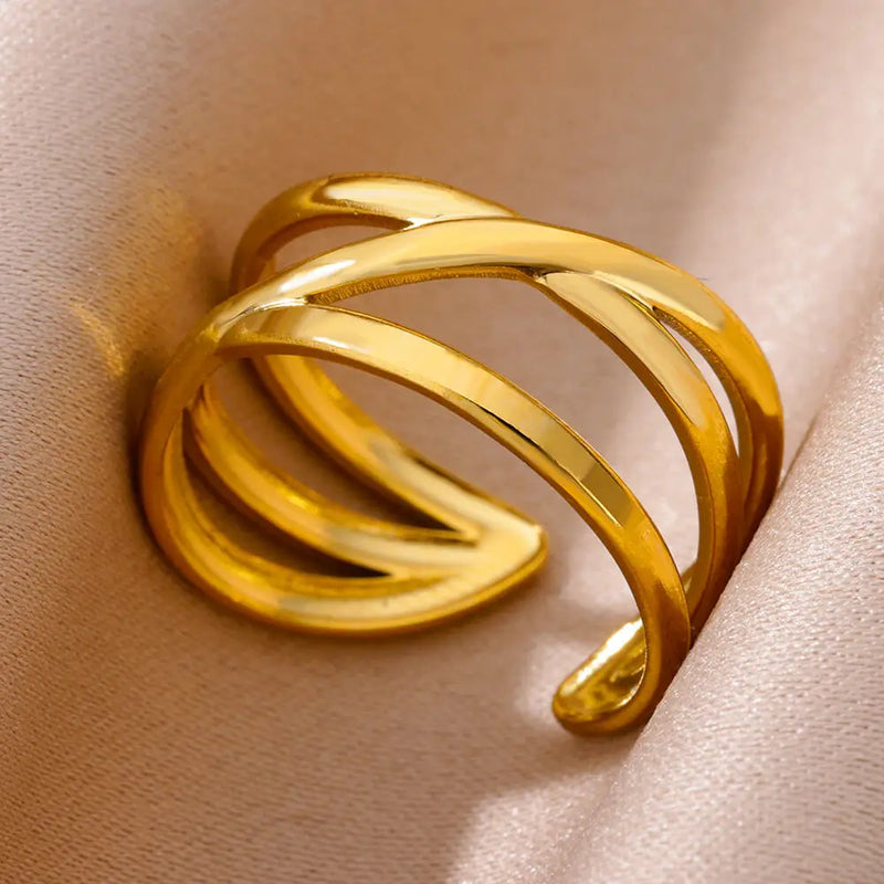 316L Stainless Steel Rings For Women Gold Color Classic Wedding Couple Rings