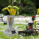 Cemetery Grave Flower Vase Solar LED Hand Painted Decorative Statue Flower Pot For Garden Lawn Courtyard Decorative Statue Vase