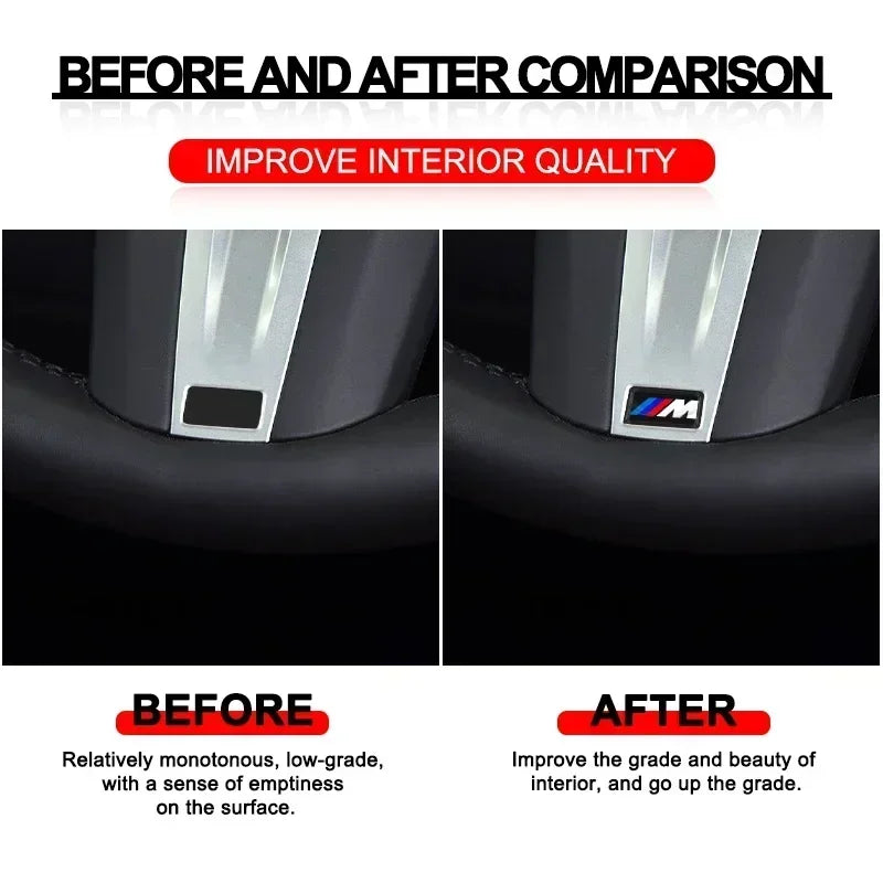 Carbon Fiber Steering Wheel Emblem 2 5 10 Pcs For BMW F30 F10 X5 X6