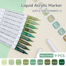 9pcs Acrylic Markers Set For Rock Painting Glass DIY Craft Supplies