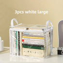 Foldable Book Box Transparent Waterproof Organizer For Home And Classroom