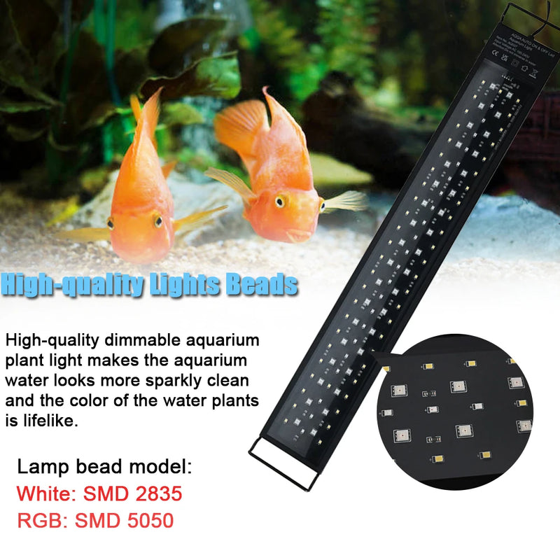 Aquarium LED Light Full Spectrum Waterproof For Fish Tank 30-60cm