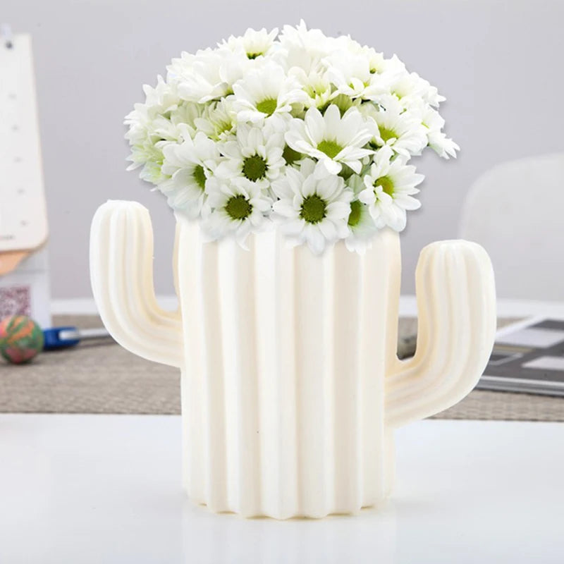 Creative Cactus Vase Plastic Desktop Organizer Pen Pencil Holder Container