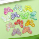 10pcs Colorful Butterfly Charms Acrylic Pendants For Jewelry Making