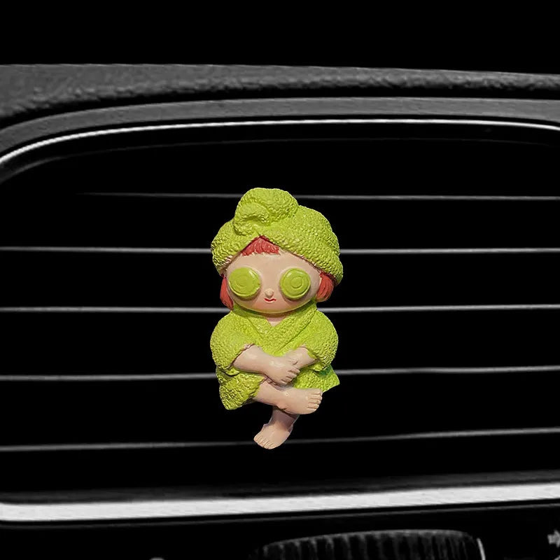 Car Vent Aromatherapy Clip Cute Cartoon Ice Cream Girl Design