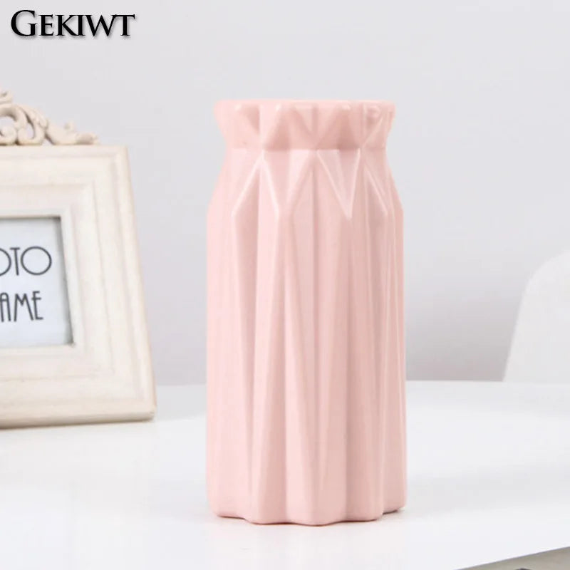 Plastic Dried Flower Vase Minimalist Geometry Small Flower Pot Decoration