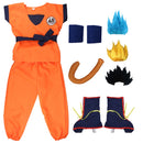 Goku Cosplay Costume Full Set Vest Belt Wristbands For Kids Adults