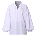 Mens Pirate Shirt Medieval Renaissance Costume Fluffy Sleeve Vintage Style