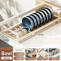 Pull Out Cabinet Shelf Stainless Steel Plate And Bowl Rack Organizer