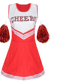 Cheerleading Dance Costume For Women Sleeveless Crop Top Pleated Skirt