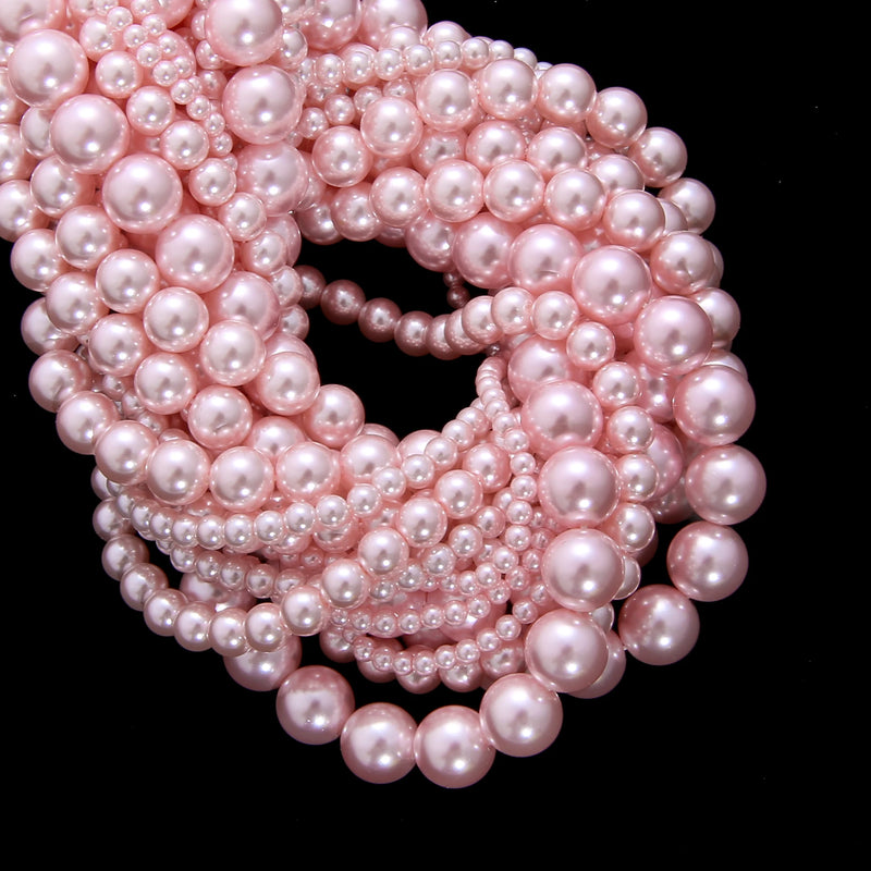Glass Imitation Pearls Beads Round Loose For Jewelry Making