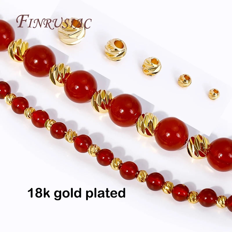 18K Gold Plated Spacer Bead For Jewelry Making 2.5 To 6mm