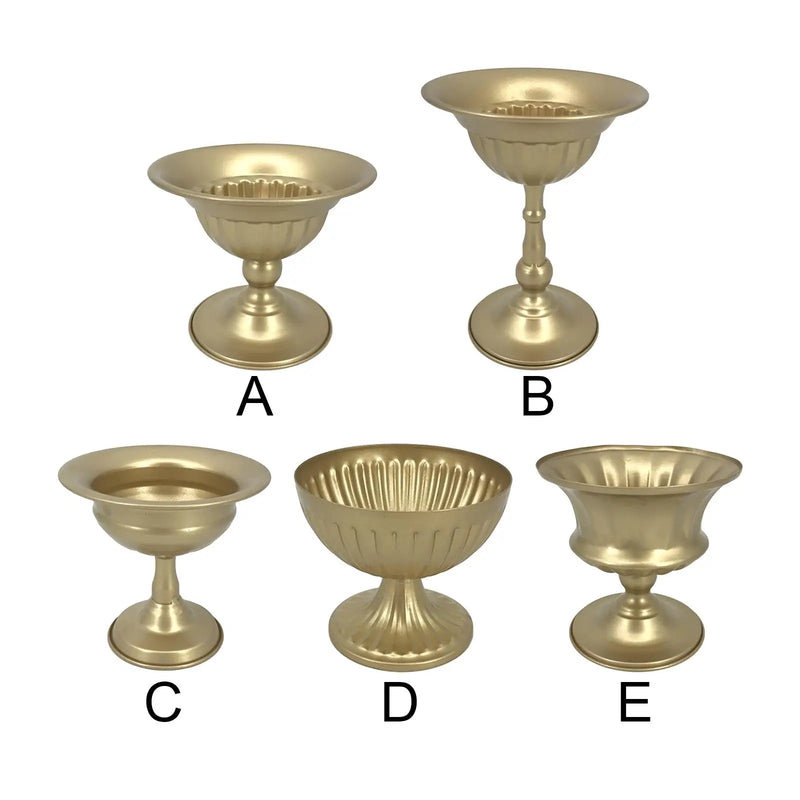 Metal Vase Golden Decorative Flower Arrangement Sculpture Ornament