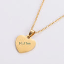 Women's Stainless Steel Heart Pendant Necklace Elegant Simple Chain Jewelry