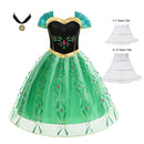 Anna Dress For Kids Green Princess Halloween Party Gown