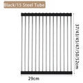 Kitchen Roller Shutter Drain Rack Stainless Steel Folding Dish Holder