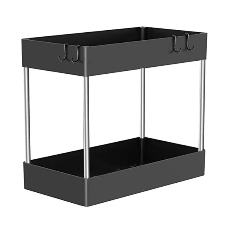 Under Sink Storage Organizer 2 Tier Drawer Rack For Bathroom Kitchen
