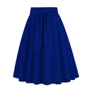 Blue Pink A-Line Short Skirt Women Summer High Waisted Pleated Skirt