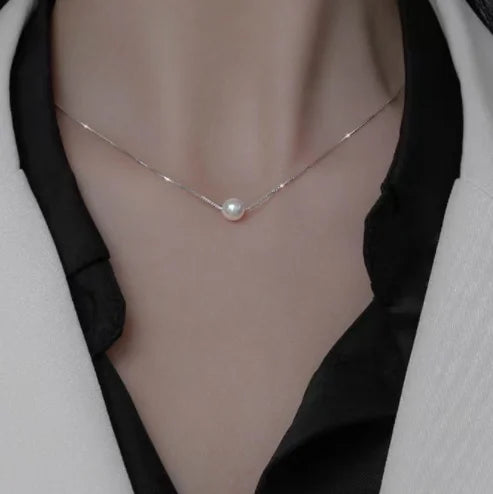 Women's Pearl Necklace Gold Beads Double Layer Chain Choker