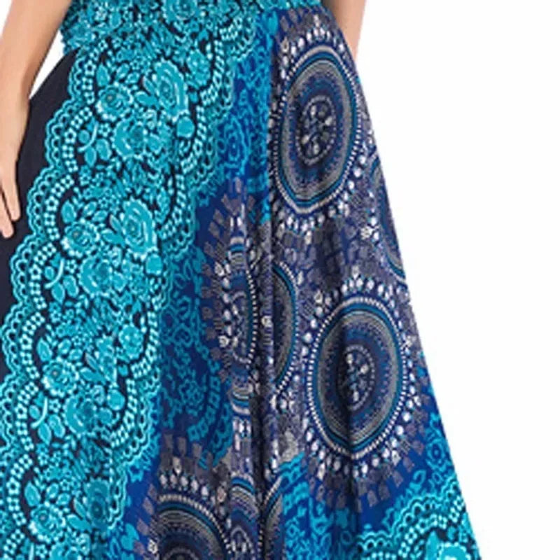 Boho Maxi Skirt Women Vintage Two Way Wear Beach Dress Skirt