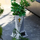 Cemetery Grave Flower Vase Solar LED Hand Painted Decorative Statue Flower Pot For Garden Lawn Courtyard Decorative Statue Vase