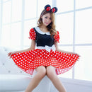 Minnie Mouse Dress Costume Women Summer Cartoon Outfit With Headband Set