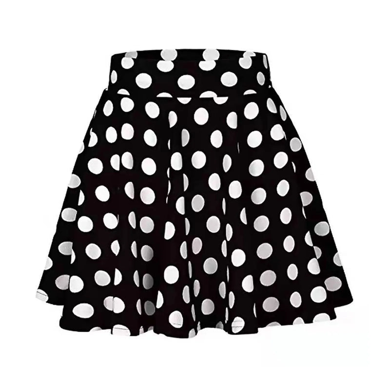 Plus Size Pleated Skirt Knee Length Flared Casual Women Skirt