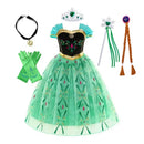 Elsa Anna Princess Dress Girls Mesh Sequin Snow Queen Costume Gown