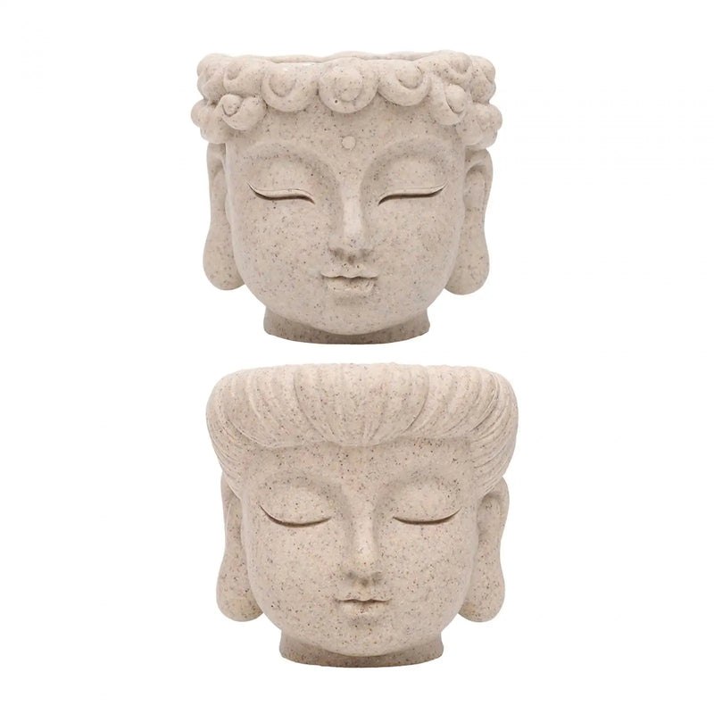 Buddha Head Flower Pot Planter Vase For Home Office Decor