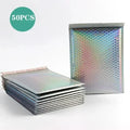 50Pcs Holographic Bubble Mailer Rose Red Padded Envelopes For Shipping