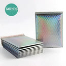 50Pcs Holographic Bubble Mailer Rose Red Padded Envelopes For Shipping