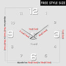 MCDFL Giant Wall Clock 3D Mirror Sticker Nordic Modern Large Timepiece