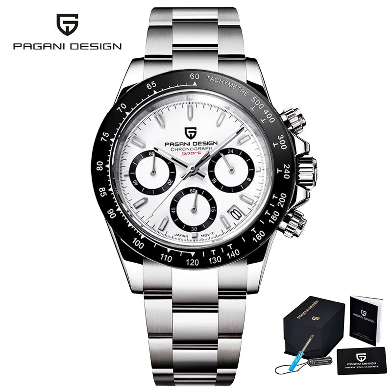 PAGANI DESIGN Men's Luxury Quartz Watch Chronograph Waterproof VK63