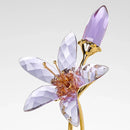 Crystal Lily Flower Figurine Purple Glass Vase Lucky Home Decor