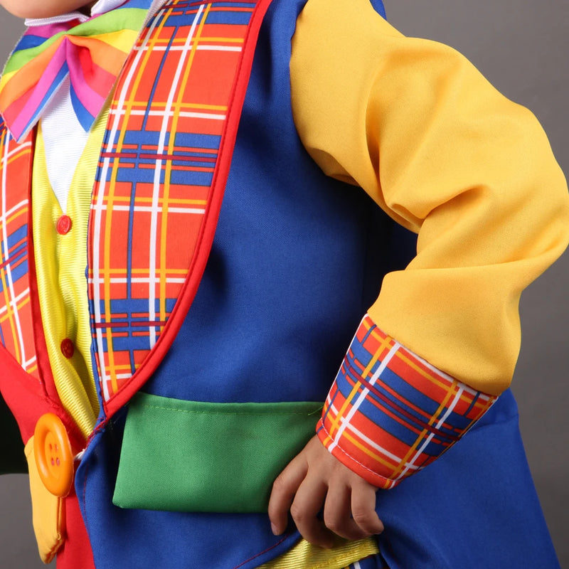 Halloween Boys Clown Costume Circus Performer Carnival Role Play Outfit