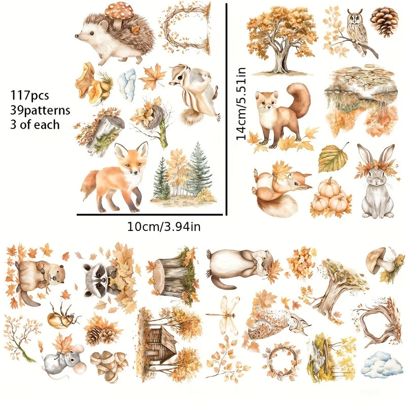 Autumn Theme Stickers 117 To 144pcs For Scrapbooking And Crafts