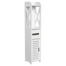 Bathroom Storage Cabinet White Wood Toilet Furniture Cupboard Shelf